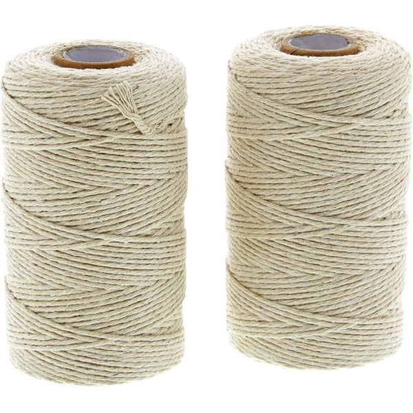 1 Roll 100 Meters 2Ply Cotton Twine DIY Weaving Handmade Craft Rope  (White)-266232.03