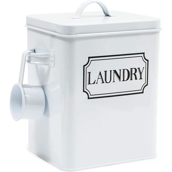 White Laundry Detergent Container with Scooper (7 x 9.25 x 6 In) – Farmlyn  Creek