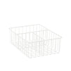 2 Pack White Wire Baskets for Kitchen, 3 Compartment Bin for Cabinet Shelves, Drawers (10 x 8 x 3.7 In)