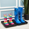 Black Plastic Boot Trays for Under Sink, Entryway (13.7 x 10.6 x 1.2 In, 3 Pack)