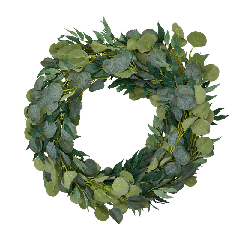3 Pack Artificial Silver Dollar Eucalyptus Garland with Willow Leaves (6.5 Feet)