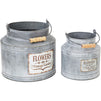 Large Galvanized Bucket Planter, Metal Tin Buckets for Flowers (2 Sizes, 2 Pack)