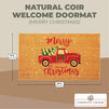 Merry Christmas Doormat, Coco Coir Christmas Doormat for Outdoor Entrance, Non-slip, Brown (17 x 30 Inches)