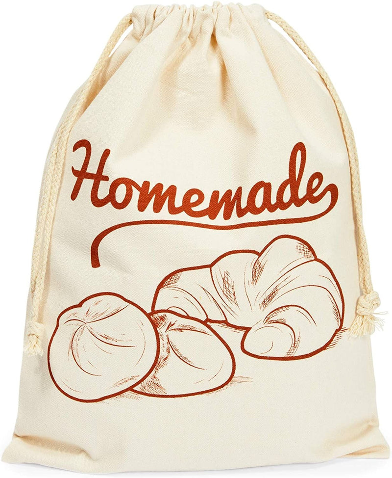 Cotton Bags for Homemade Bread Storage (2 Sizes, 6 Pack)