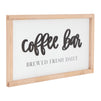 Wooden Farmhouse Coffee Bar Decor Sign with Hooks, Kitchen Coffee Decor (16 x 9 In)