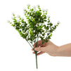 Artificial Outdoor Flowers with Eucalyptus Leaves for Gardens  (White, 6 x 13.5 Inches, 8 Bundles)
