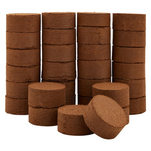 30 Pack Compressed Coco Coir Plant Pot Discs, Bulk Gardening Seed Starters for Soil (2.75 In)