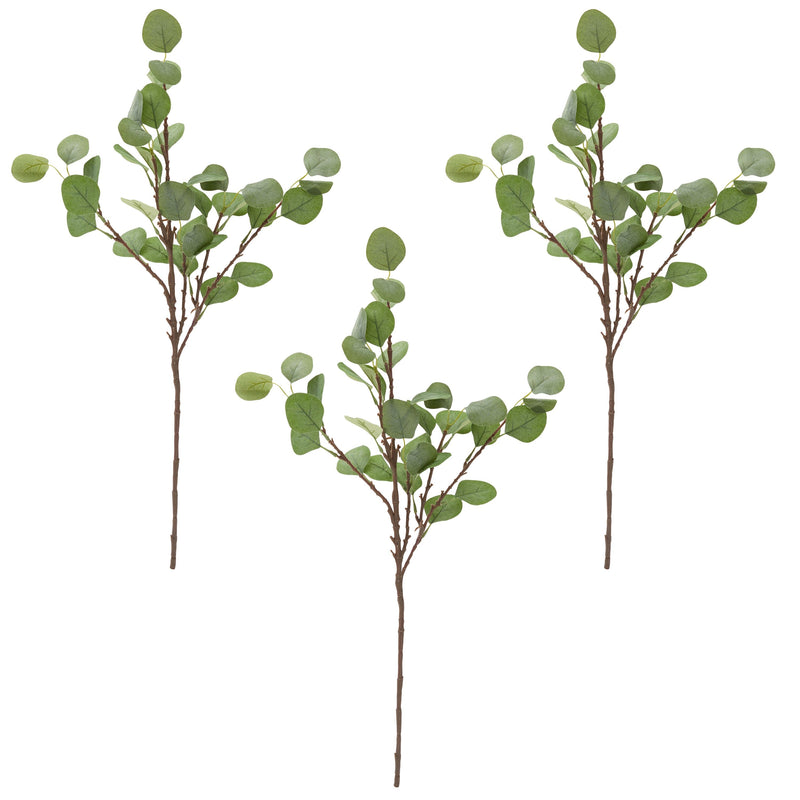3 Pack Artificial Eucalyptus Garland Stems with Silver Dollar Leaves, Branches for Wedding Decorations (25 in)