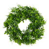 2 Pack Artificial Boxwood Wreaths for Farmhouse Decor Front Door, Window (12 In)