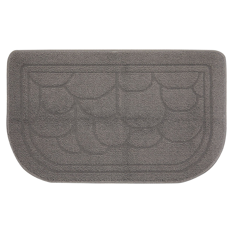 Half Circle Door Mat for Indoors and Outdoors (Grey, 30 x 18 Inches)