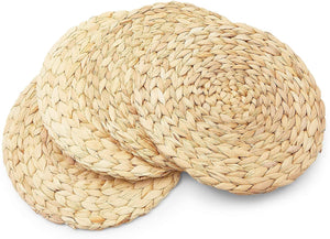 Round Jute Woven Hyacinth Placemats (11.8 in, 4 Pack)