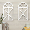 Rustic Wood Arch Wall Decor, Hanging Farmhouse Window Frame (9 x 16 In, 2 Pack)