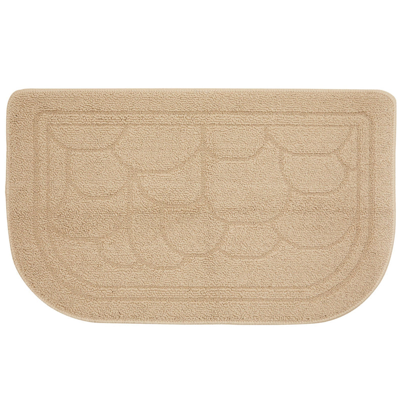 Half Circle Door Mat for Indoors and Outdoors (Light Brown, 30 x 18 Inches)