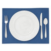 Set of 6 Woven Dining Table Placemats, 16.8x12.8-Inch Washable Burlap Place Mats for Kitchen Table (Navy Blue)