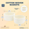 Farmlyn Creek Cotton Woven Baskets for Storage, White Organizers (2 Sizes, 2 Pack)
