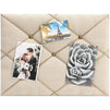 Photo Bulletin Board, Linen Memory Board for Pictures (16 x 12 Inches)
