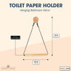 Wooden Paper Roll Holder, Hanging Bathroom Décor (7.9 x 12 in)