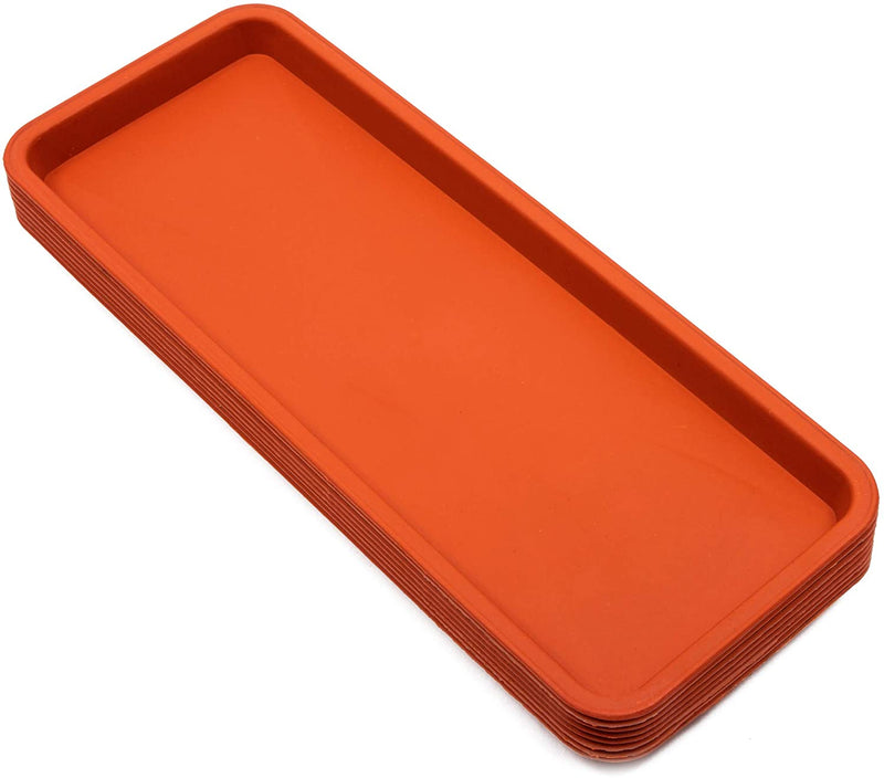 Terra Cotta Plant Trays (16.5 x 6.5 in, Rectangle, 8 Pack)