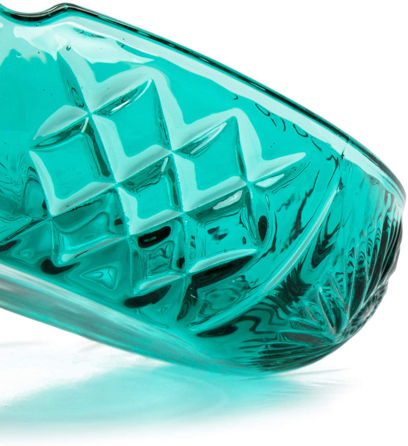 Round Glass Ashtray in Teal (5 Inches)