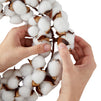 10.5 Inch Small Cotton Wreath with Adjustable Stems
