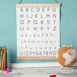 Nursery Wall Decor, Hanging Alphabet Letters and Number Art (13 x 17 In)