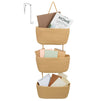 3-Tier Over The Door Basket Organizer with Iron Hook, Jute Rope Baskets for Storage for Notebooks, Magazines, Books, Mail, Flowers, Bathroom, Bedroom (Beige, 15x3x4 in)