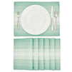 Set of 6 Placemats 13 x 17 in, Green Ombre Washable Place Mats for Kitchen & Dining Table Decoration