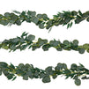 3 Pack Artificial Silver Dollar Eucalyptus Garland with Willow Leaves (6.5 Feet)