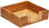 Square Rattan Napkin Holder for Tables (7 x 7 x 2.34 Inches)