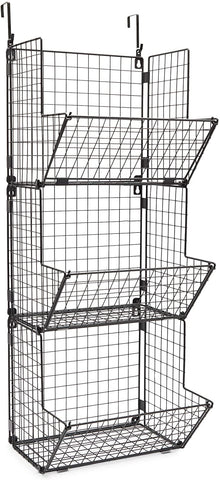 Wall Organizer Triple Baskets w/ hooks-Cottage Black – Foxcreek Baskets