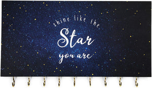 Wall Mounted Jewelry Organizer, Shine Like the Star You Are (14 x 8 x 1 In)