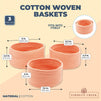 Farmlyn Creek Cotton Woven Baskets for Storage, Peach Organizers (3 Sizes, 3 Pack)