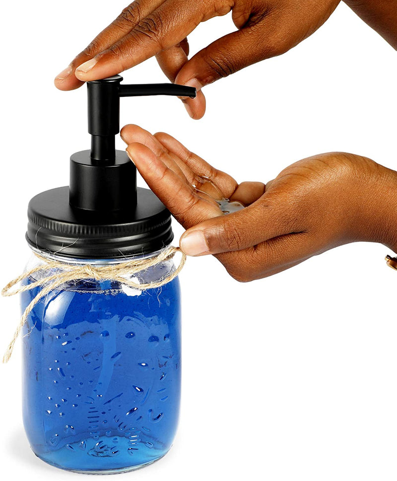 Farmlyn Creek Rustic Glass Soap Dispenser and Mason Jar Canisters (3 Pieces)