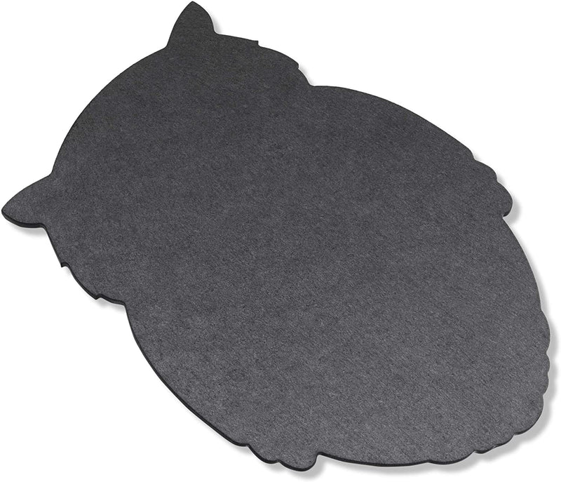 Slate Cheese Board Plate, Owl Design (Black, 8 x 11 Inches)