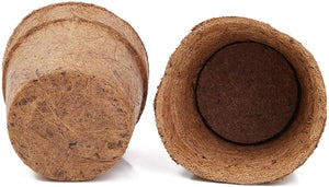 Round Plant Compressed Coco Coir Pot with Disk (4 in, 16 Pack)