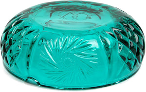 Round Glass Ashtray in Teal (5 Inches)