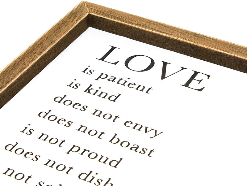 Religious Wall Hanging, 1 Corinthians 13 4-7 Wall Art (11.75 x 15 Inches)