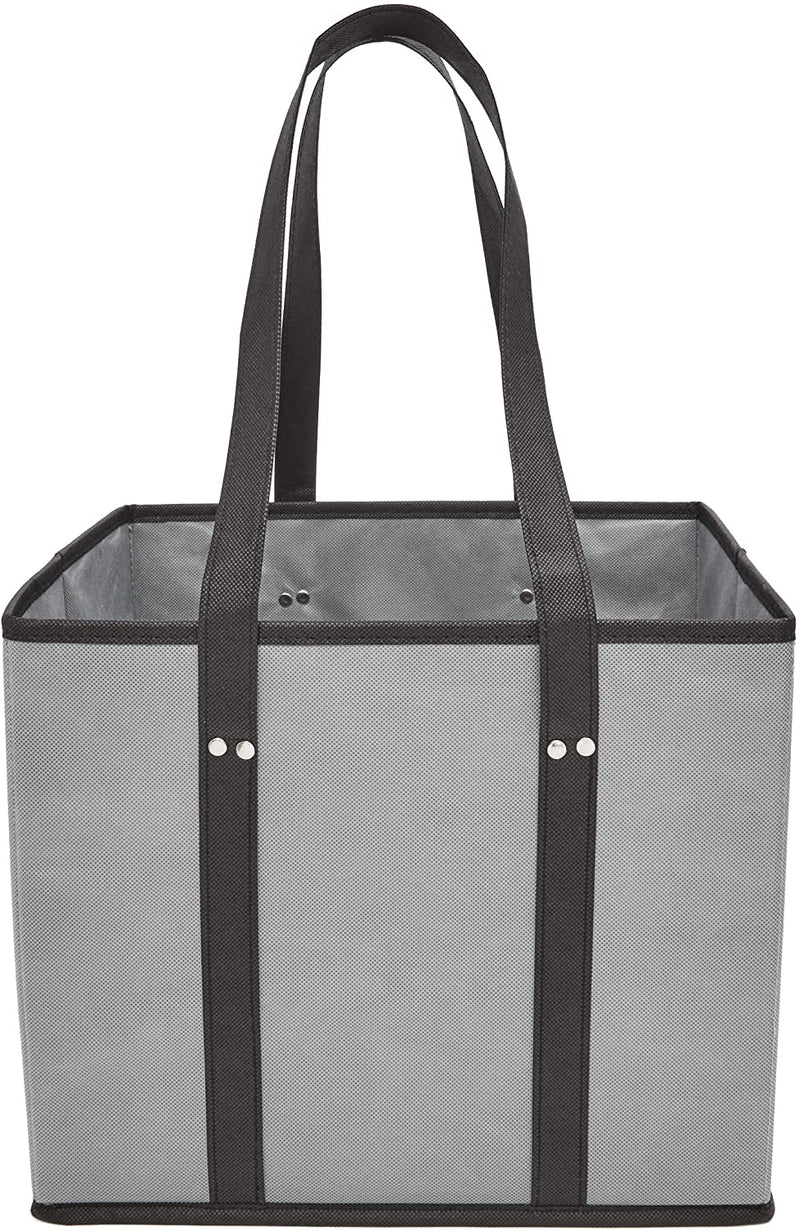 Collapsible Shopping Boxes, Utility Tote Bags (13 x 10 x 11 In, Grey, 3 Pack)