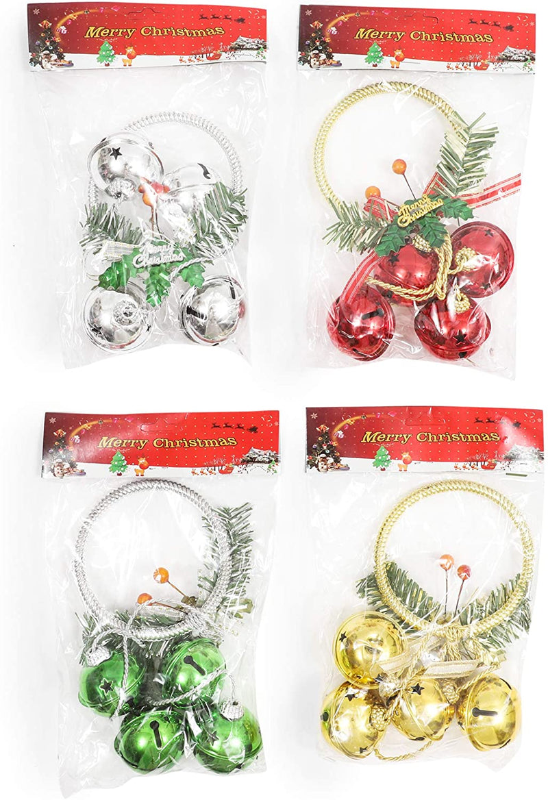 Hanging Jingle Bells for Christmas Décor (14.43 Inches, 4 Pack)