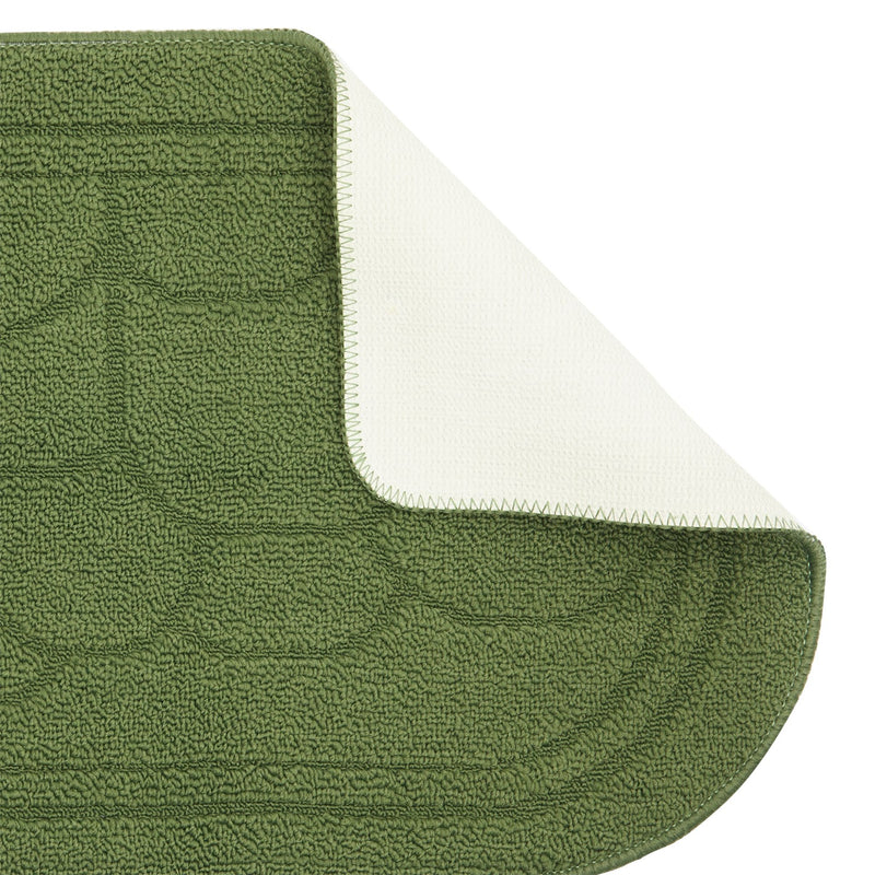 Half Circle Door Mat for Indoors and Outdoors (Green, 30 x 18 Inches)