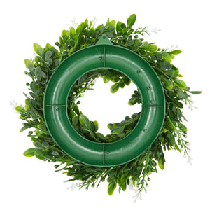 2 Pack Artificial Boxwood Wreaths for Farmhouse Decor Front Door, Window (12 In)
