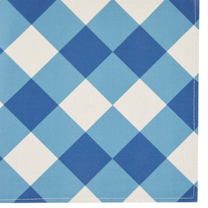 Set of 6 Blue and White Plaid Cloth Placemats, 16.8x12.8-Inch Burlap and Polyester Washable Table Mats with Buffalo Design, Farmhouse-Style Dining Table Decorations