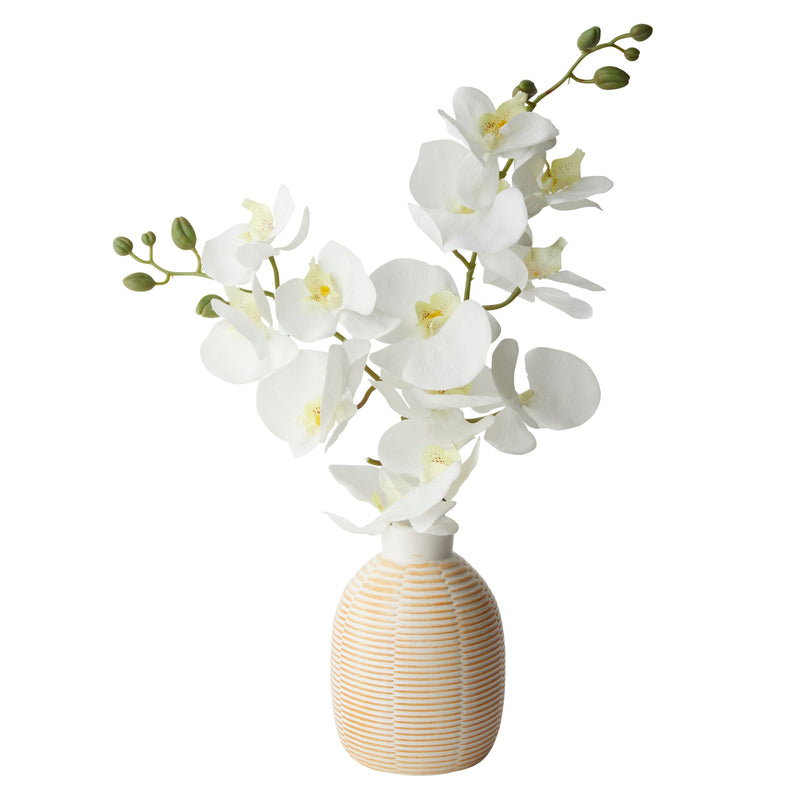 Decorative Ceramic Vase for Flowers, Rustic Home Decor (5 x 5 x 7 In)