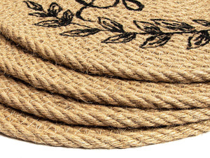 Gather Jute Woven Placemats, Thanksgiving Placemat Set (13 in, 4 Pack)