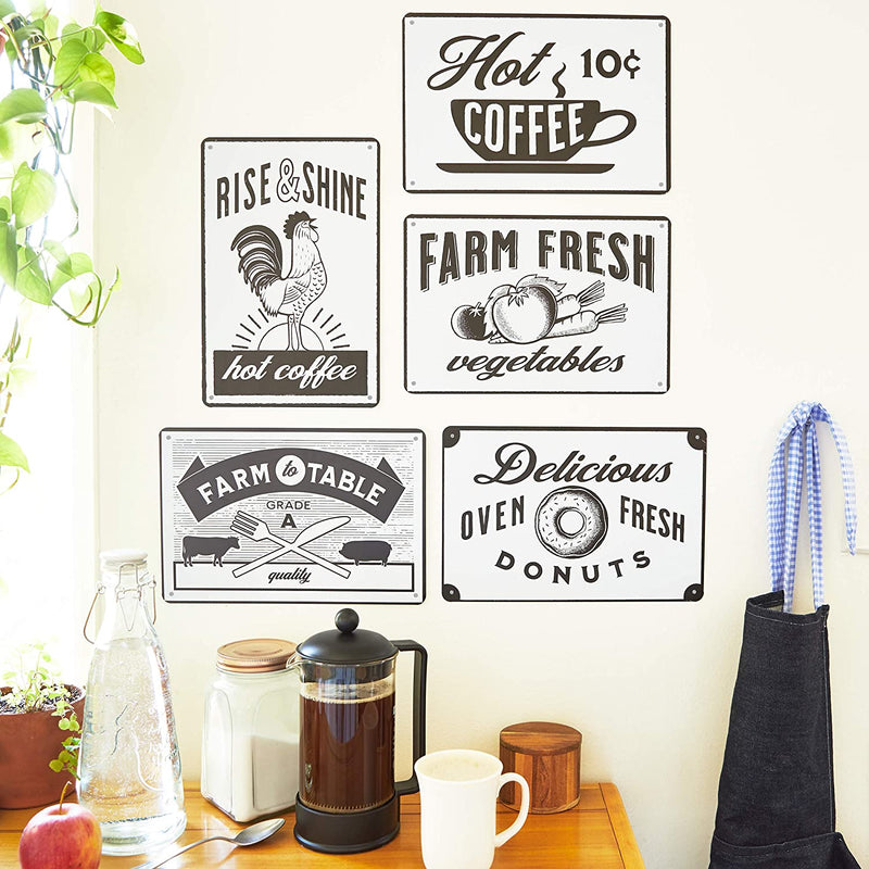 Rustic Wall Décor, Vintage Kitchen Sign (5 Pack)