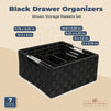 Farmlyn Creek Black Drawer Organizers, Woven Storage Baskets Set (6 Sizes, 7 Pieces)