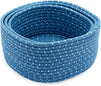 Farmlyn Creek Cotton Woven Baskets for Storage, Blue Organizers (3 Sizes, 3 Pack)