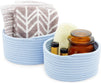 Farmlyn Creek Cotton Woven Baskets for Storage, Light Blue Organizers (2 Sizes, 2 Pack)