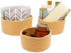 Farmlyn Creek Cotton Woven Baskets for Storage, Brown Organizers (3 Sizes, 3 Pack)