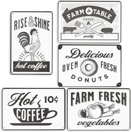 Rustic Wall Décor, Vintage Kitchen Sign (5 Pack)